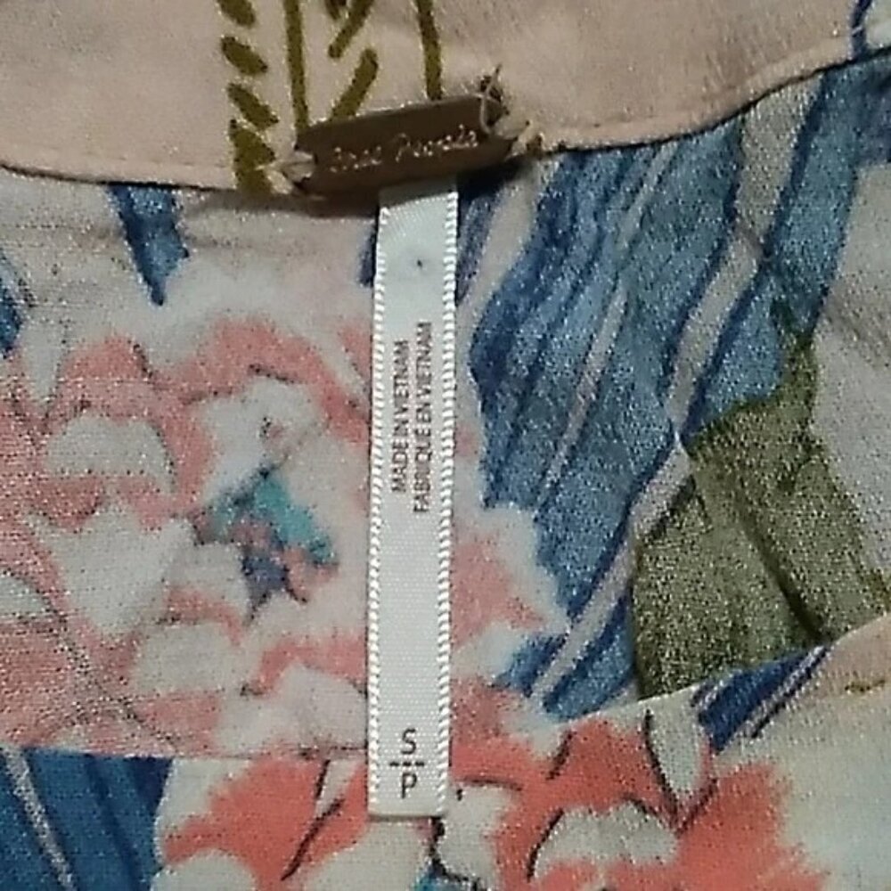 Free People Sweet Love Pastel Pink Floral Tie Side Crop Top - Picture 8 of 9